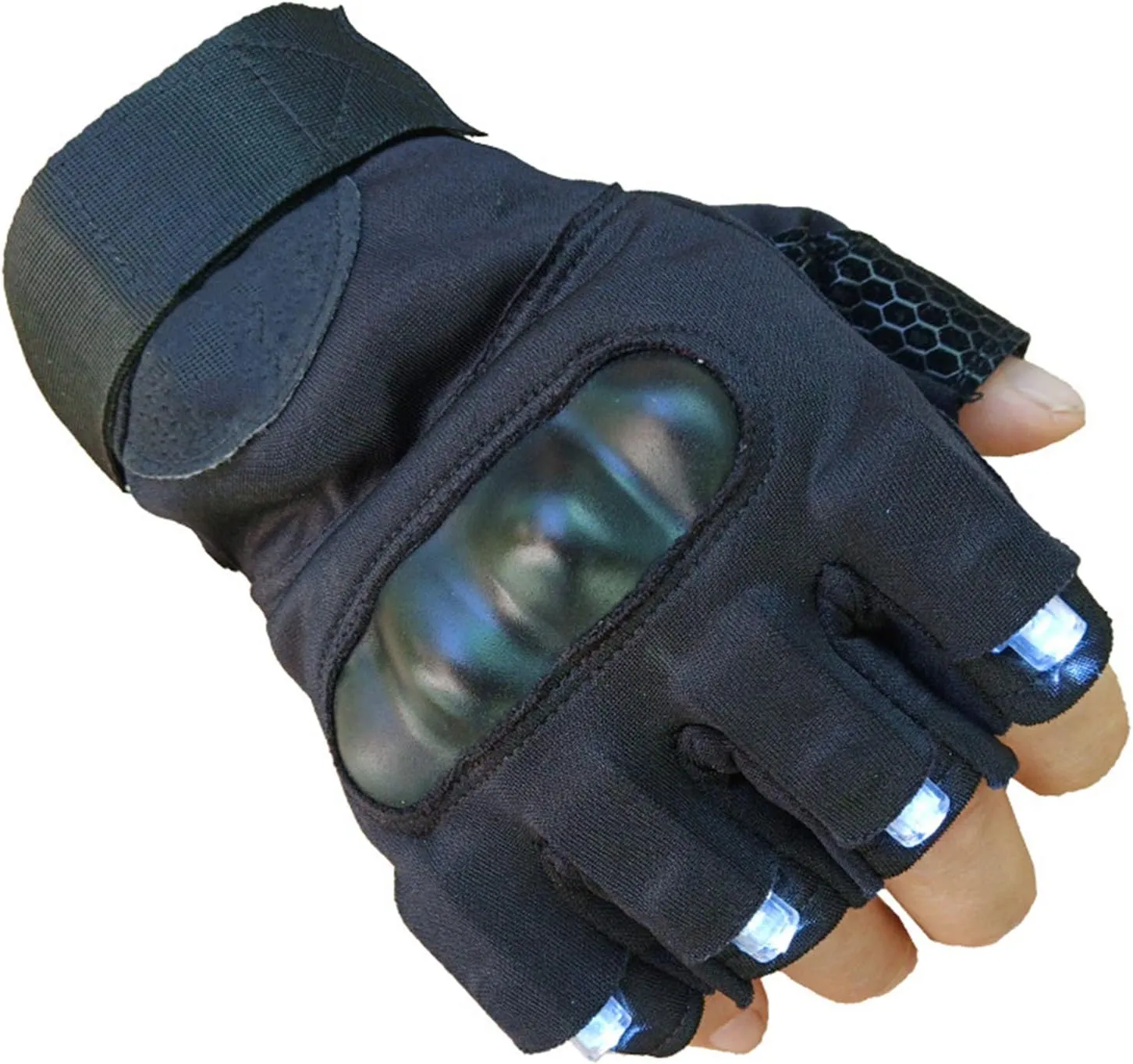 LED Flashlight Gloves, Men's and Women's Fingerless Night Light Tool, Hands-Free Torch for Repair and Work in Place, Outdoor Sports, Fishing, Camping (1 Pair)