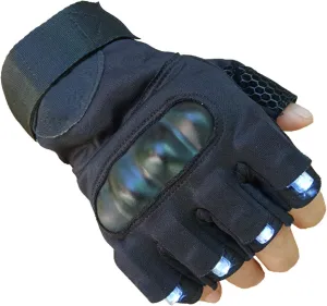 LED Flashlight Gloves, Men's and Women's Fingerless Night Light Tool, Hands-Free Torch for Repair and Work in Place, Outdoor Sports, Fishing, Camping (1 Pair)
