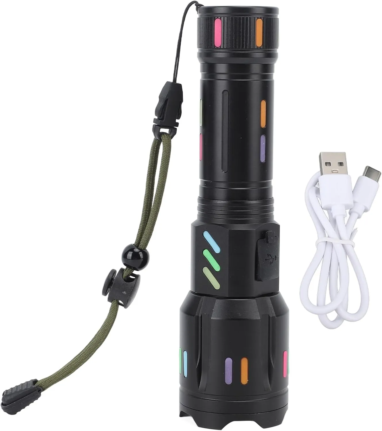 LED Flashlights High Powered Zoomable Handheld Torch Powerful Tactical Flashlight Outdoor White Laser Long Range Flashlight with Battery Level Display for Emergency Camping