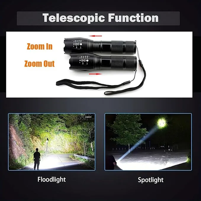 LED Powerful Flashlights 5 Pack, Bright Zoomable Tactical Flashlights High Lumens and 5 Modes, Waterproof Portable Mini Flashlight for Emergency, Camping, and Outdoor Use
