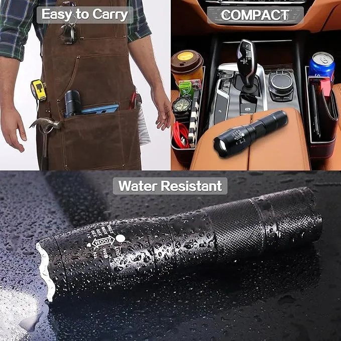 LED Powerful Flashlights 5 Pack, Bright Zoomable Tactical Flashlights High Lumens and 5 Modes, Waterproof Portable Mini Flashlight for Emergency, Camping, and Outdoor Use