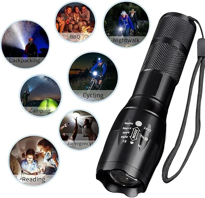 LED Powerful Flashlights 5 Pack, Bright Zoomable Tactical Flashlights High Lumens and 5 Modes, Waterproof Portable Mini Flashlight for Emergency, Camping, and Outdoor Use
