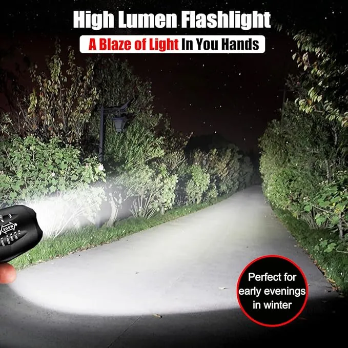 LED Powerful Flashlights 5 Pack, Bright Zoomable Tactical Flashlights High Lumens and 5 Modes, Waterproof Portable Mini Flashlight for Emergency, Camping, and Outdoor Use