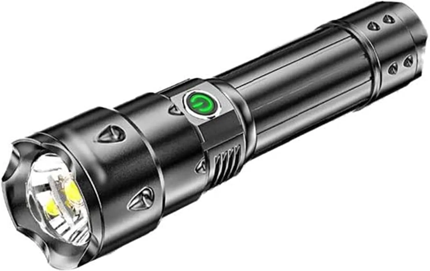 LED Rechargeable Flashlight,Tactical Flashlight with USB,Super Bright 2000  Lumen,IPX4 Water Resistant,3 Lighting Modes Zoomable Torch Light for Camping Hiking Cycling