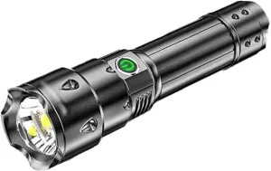LED Rechargeable Flashlight,Tactical Flashlight with USB,Super Bright 2000  Lumen,IPX4 Water Resistant,3 Lighting Modes Zoomable Torch Light for Camping Hiking Cycling