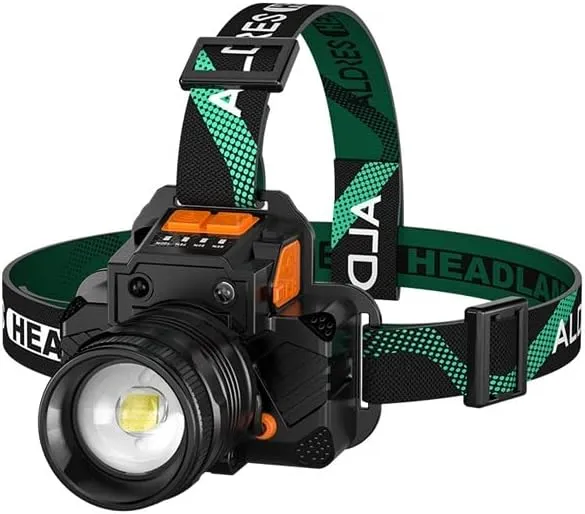 LED Zoom Induction Headlight Strong Light Charging Head-Mounted Outdoor Long-Range Flashlight Fishing Night Fishing Miner's Lamp
