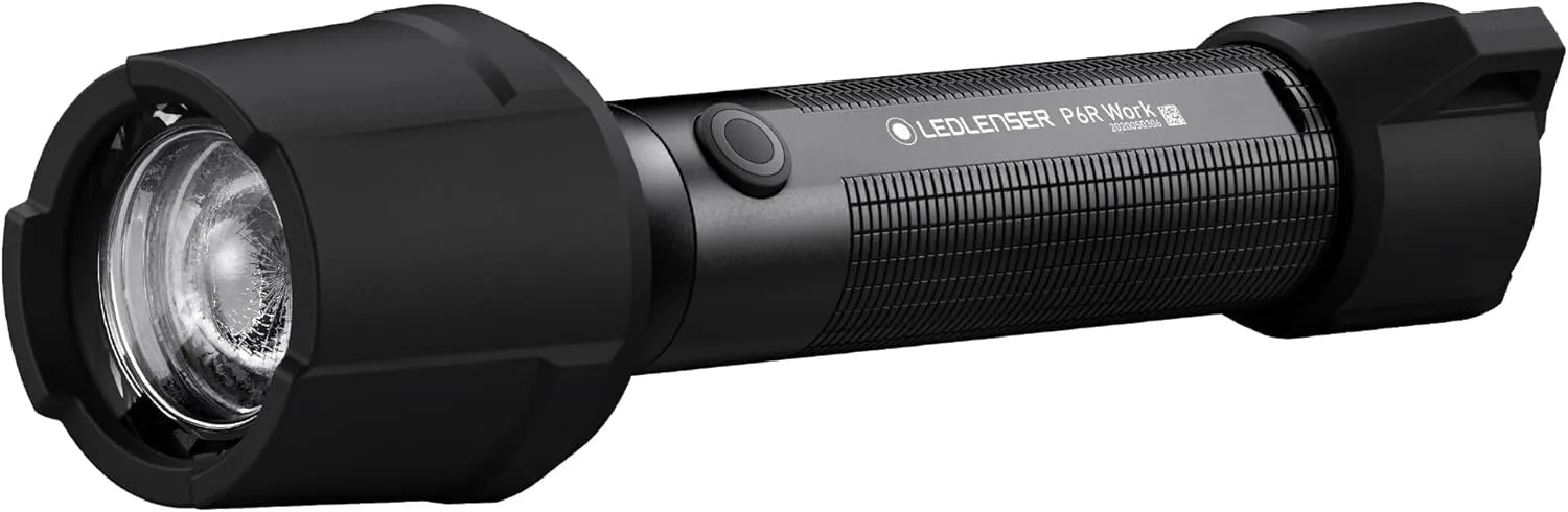 Ledlenser, P6R Work Rechargeable Flashlight, High Power LED, 850 Lumens, Waterproof Light for Professional, Home, Outdoor, Emergency Use, Black