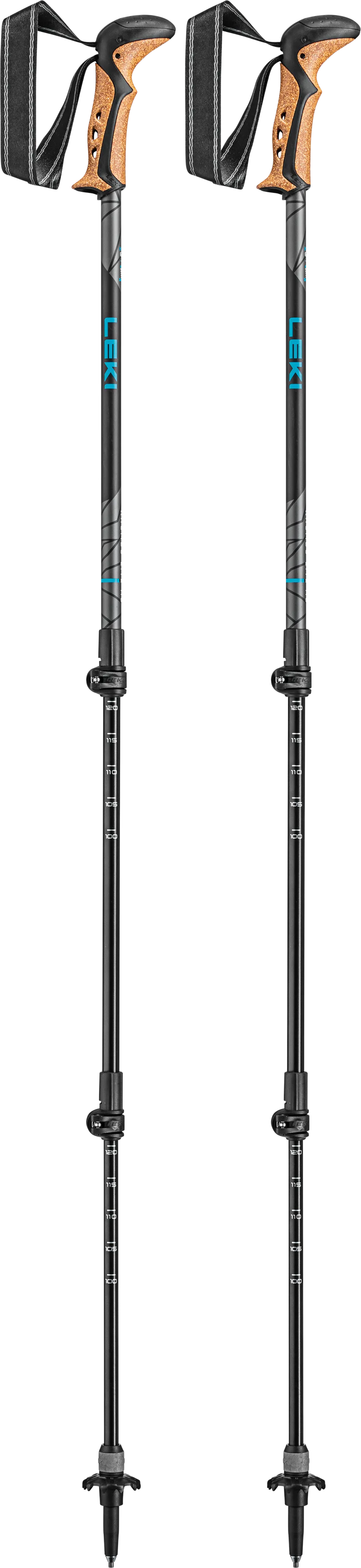 Leki Khumbu Lite Anti-Shock Hiking/Trekking Poles (Black/Petrol/Dark Anthracite)(Pair)