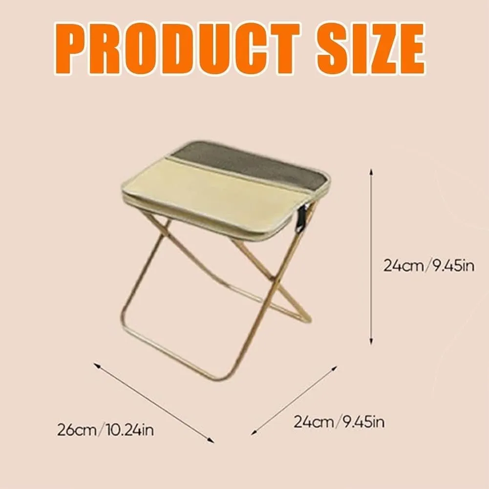 LELEBEAR Foldable Backpack Stool and Purse – Lightweight Utility Stool with Storage, Compact Foldable Step Stools for Backpacking, Camping, Hiking, Travel, or Fishing (Khaki)