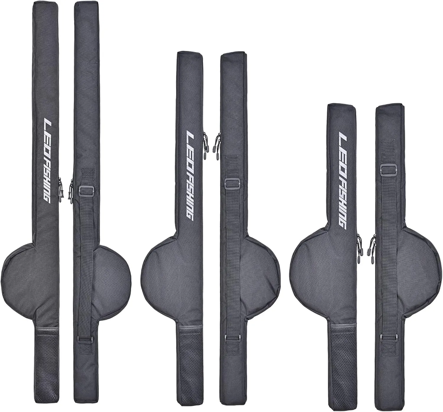 LEOFISHING Portable Fishing Rod Case Folding Fishing Pole Bag Fishing Pole Tackle Protective Cover Case Fishing Spinning Rod Bag Special Design for Fishing Poles with Reels 3 Size (Big)