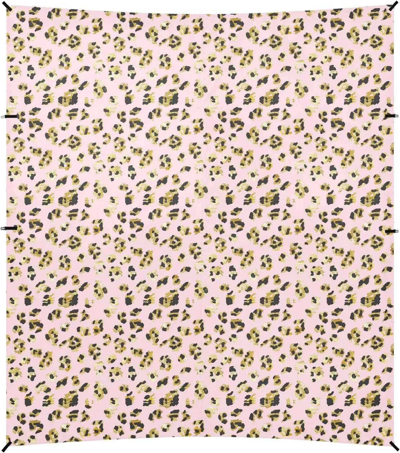Leopard Print Beach Canopy UPF50  Water-Resistant Outdoor Sun Shade Includes Sand Shovel, Sandbags, Stability Poles for Camping Trips, Fishing, Backyard Fun or Picnics