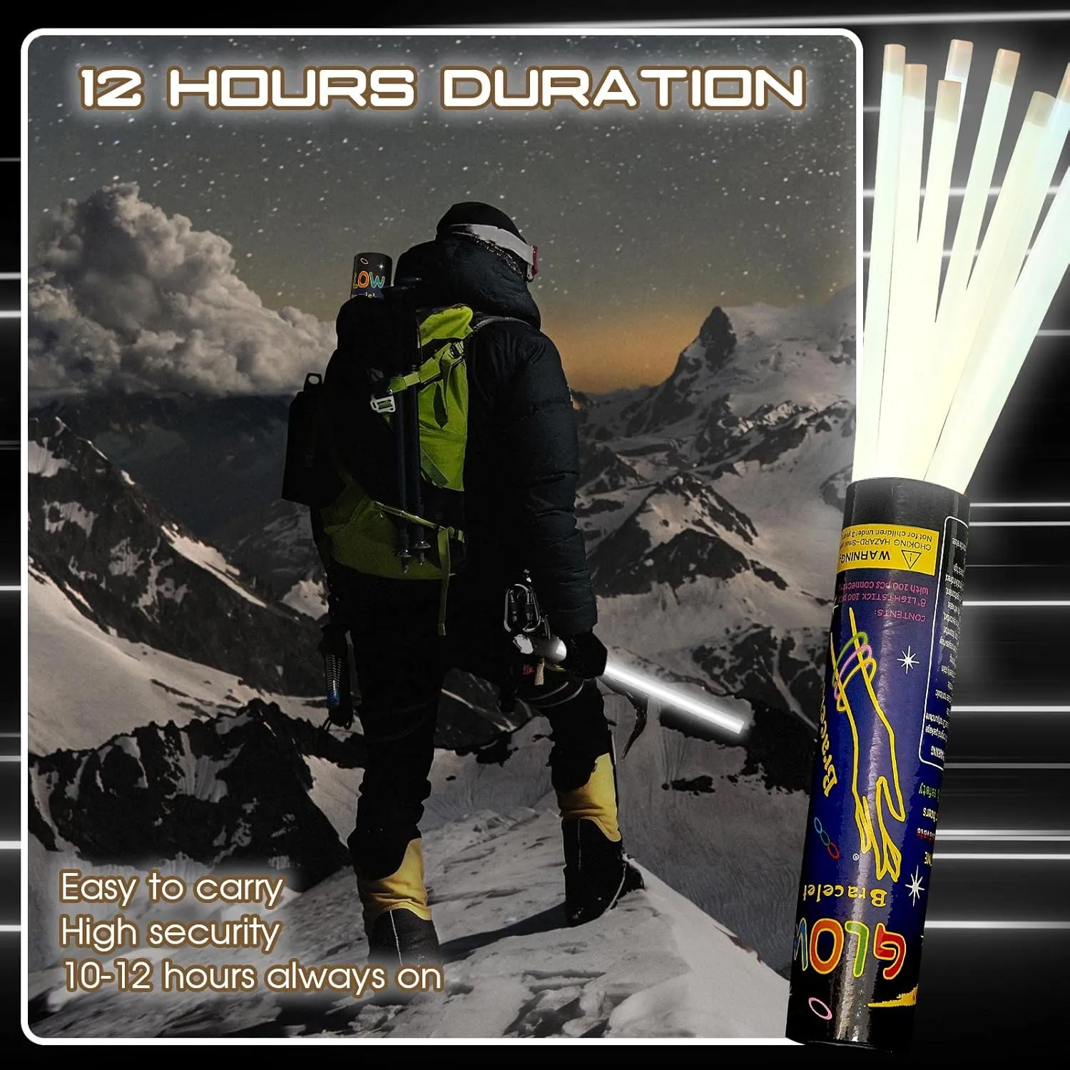 Lewtemi 10 Pcs 14 Inch Large Glow Sticks Christmas Jumbo Sticks Big Glow Stick Giant Light Stick Emergency Light Stick for Camping Accessories, Survival Kit