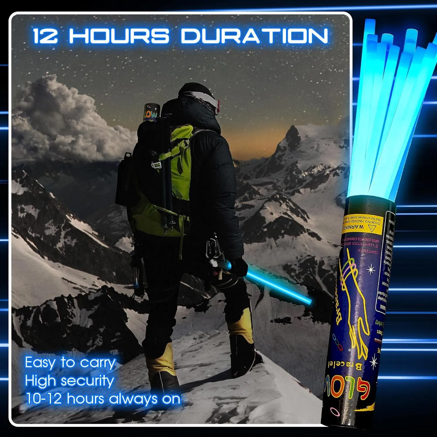Lewtemi 10 Pcs 14 Inch Large Glow Sticks Christmas Jumbo Sticks Big Glow Stick Giant Light Stick Emergency Light Stick for Camping Accessories, Survival Kit