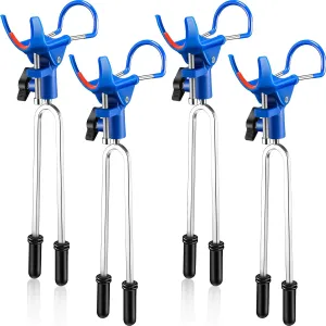 Libima 4 Pcs Fishing Rod Holders for Bank Fishing Rod Pole Holders 360 Degree Adjustable Stainless Steel Fishing Rod Stand Universal Folding Catfishing Equipment Bracket for Ground Catfish Father Gift