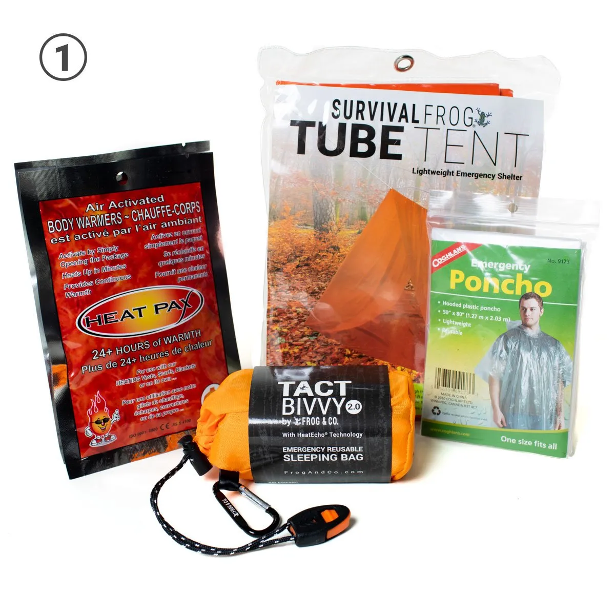 LifeShield® All-In-One Bug Out Bag w/ 6 Survival Kits by Frog & CO