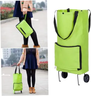 LIFKOME Folding Shopping Cart Bag 15kg Tote Oxford Cloth Collapsible for Travel