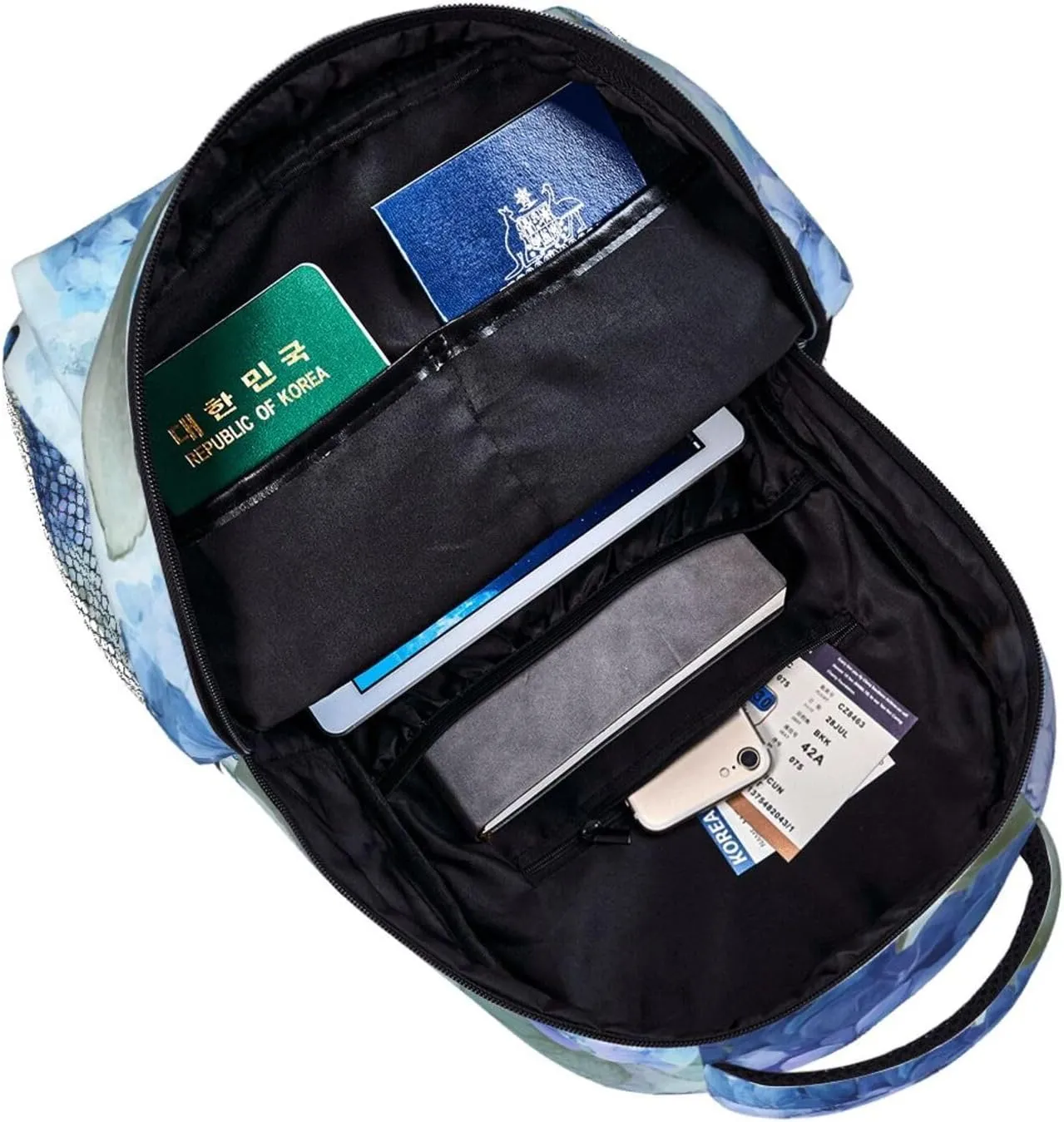 Light Blue Hydrangea Practical Backpack For Trekking Office Gift