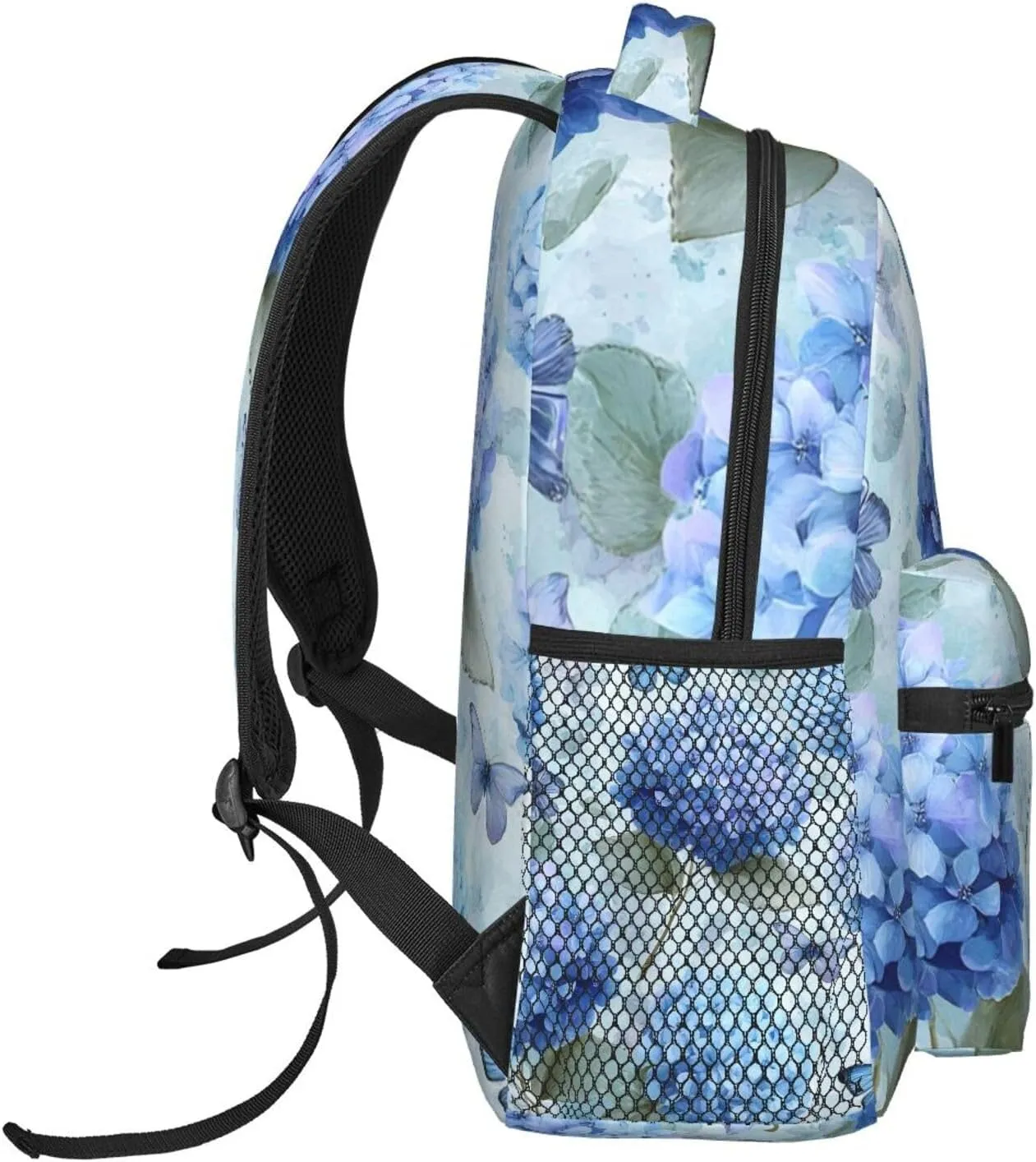 Light Blue Hydrangea Practical Backpack For Trekking Office Gift