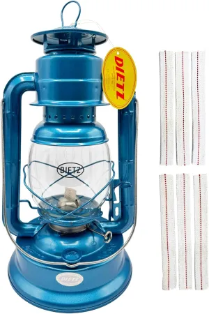 Light of Mine - Dietz #90 D-Lite Blue Oil Lantern with 7/8" Replacement Wick Strips (Blue)