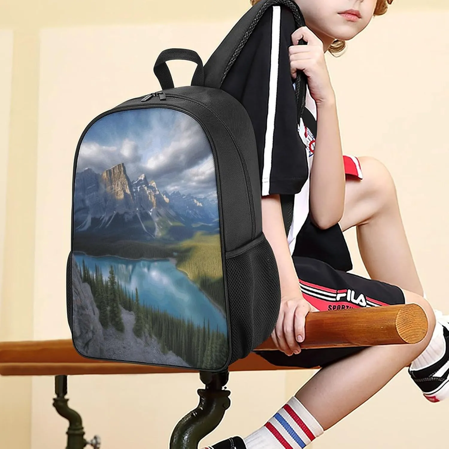 Lightweight Backpacks Cute Travel Bag Durable Banff Natural Scenery Printing Small Travel Backpack For Women & Men