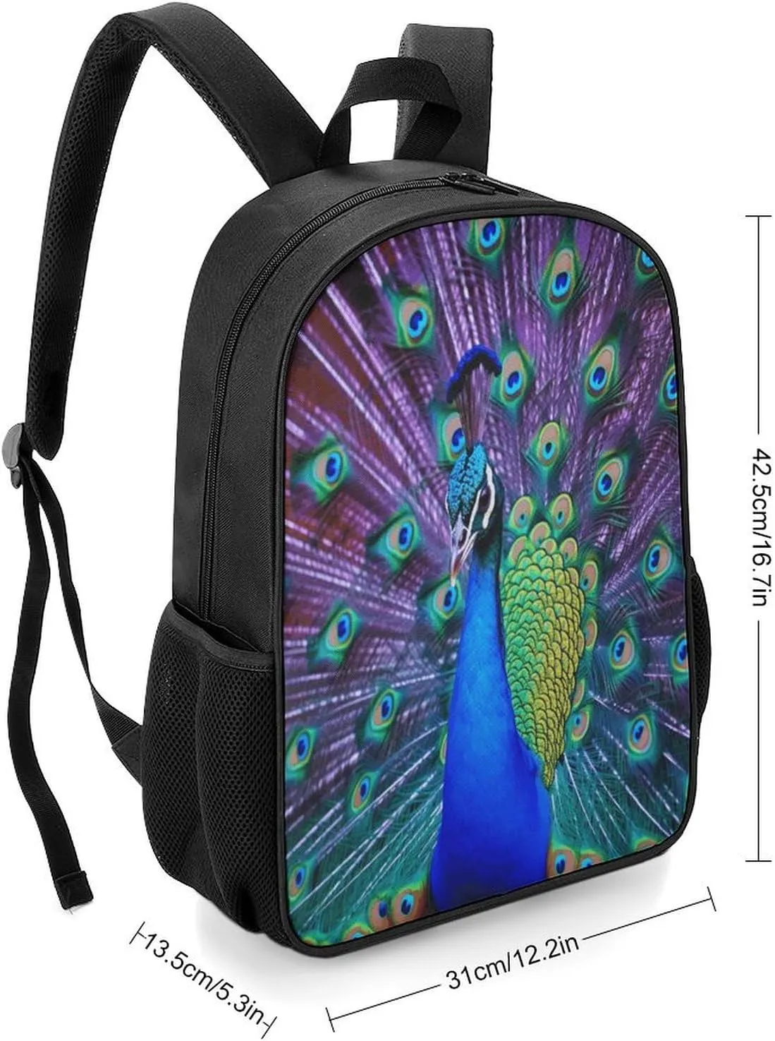 Lightweight Backpacks Cute Travel Bag Durable Beauty Peacock Printing Small Travel Backpack For Women & Men