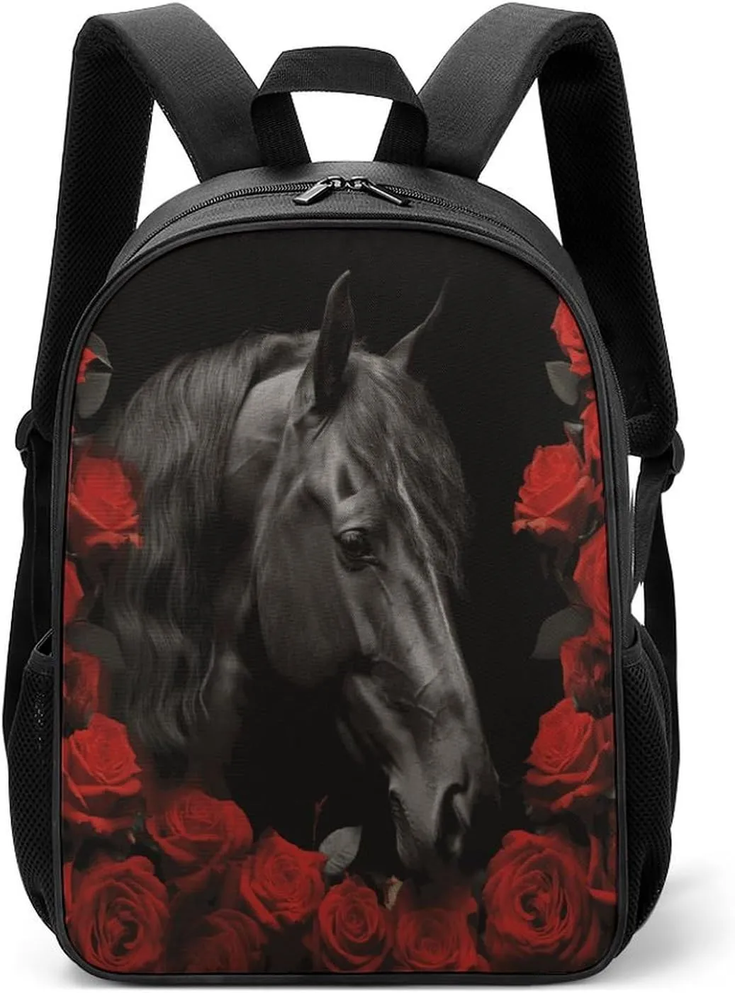 Lightweight Backpacks Cute Travel Bag Durable Black Horse Printing Small Travel Backpack For Women & Men
