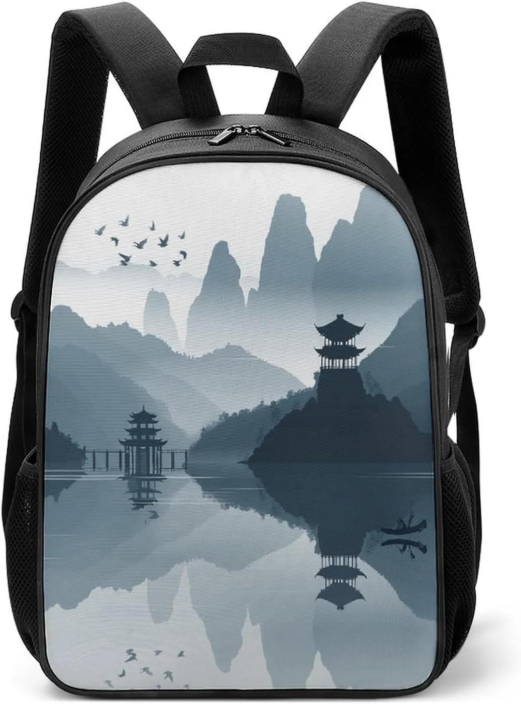 Lightweight Backpacks Cute Travel Bag Durable Chinese Style Landscape Printing Small Travel Backpack For Women & Men
