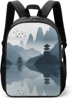 Lightweight Backpacks Cute Travel Bag Durable Chinese Style Landscape Printing Small Travel Backpack For Women & Men