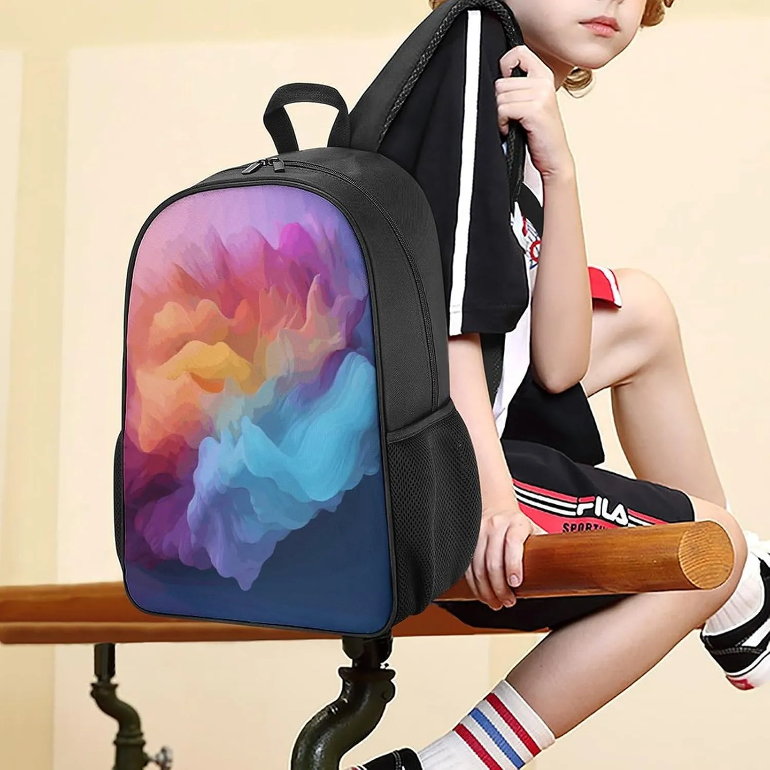 Lightweight Backpacks Cute Travel Bag Durable Color Gradient Printing Small Travel Backpack For Women & Men
