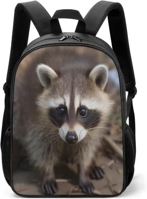 Lightweight Backpacks Cute Travel Bag Durable Cub Raccoon Printing Small Travel Backpack For Women & Men