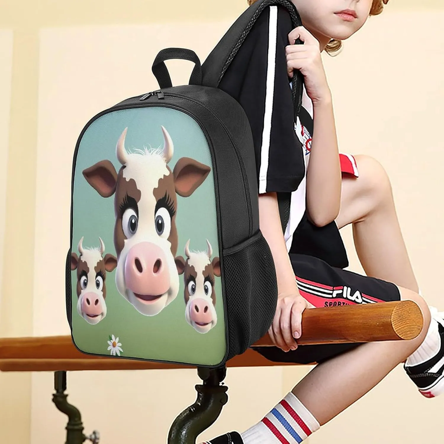 Lightweight Backpacks Cute Travel Bag Durable Cute Cow Printing Small Travel Backpack For Women & Men