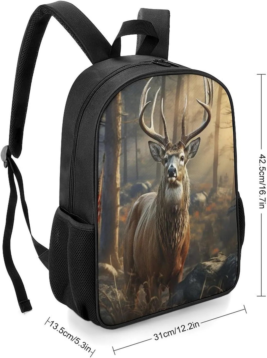 Lightweight Backpacks Cute Travel Bag Durable Deer Hunting Season Printing Small Travel Backpack For Women & Men