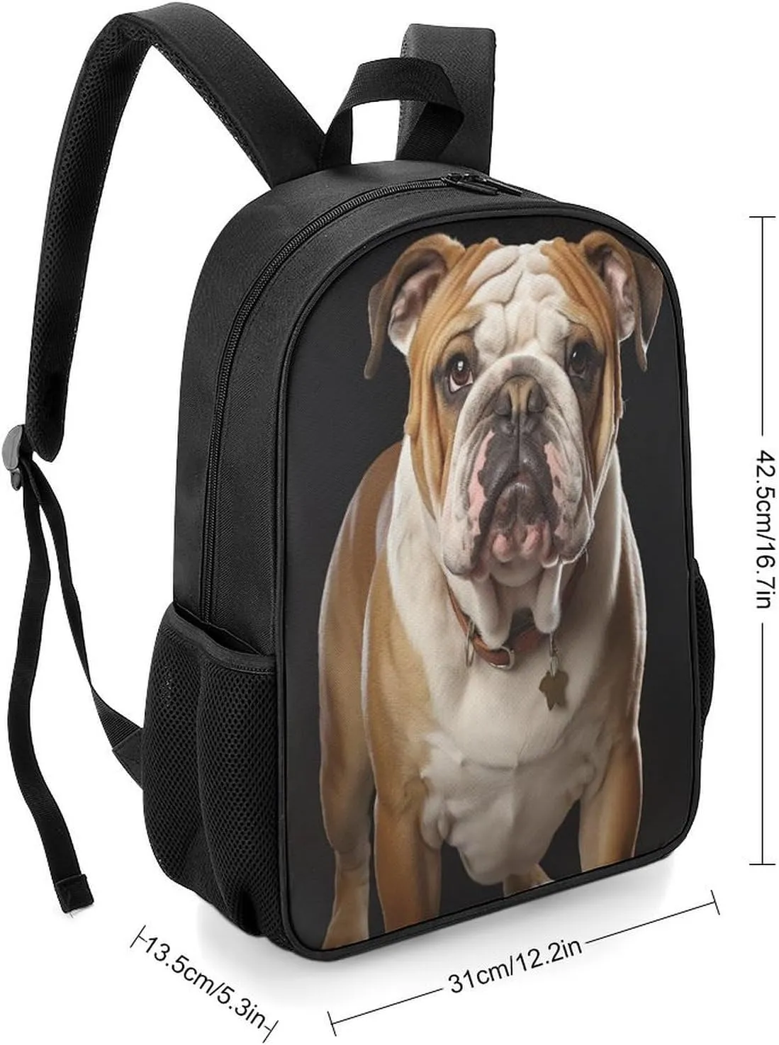 Lightweight Backpacks Cute Travel Bag Durable English Bulldog Printing Small Travel Backpack For Women & Men