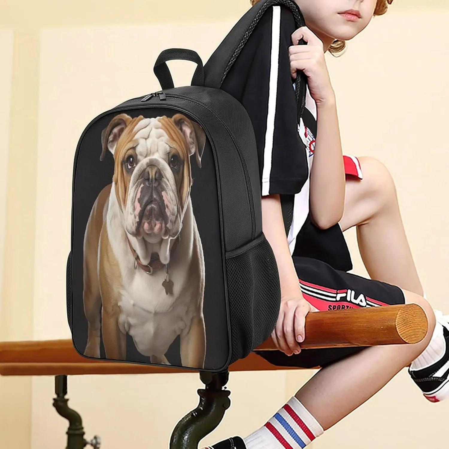 Lightweight Backpacks Cute Travel Bag Durable English Bulldog Printing Small Travel Backpack For Women & Men