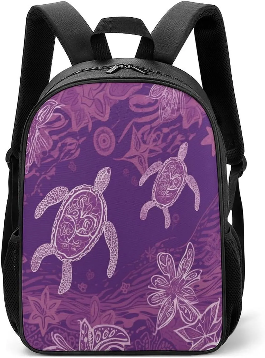 Lightweight Backpacks Cute Travel Bag Durable Hawaii with Purple Sea Turtle Printing Small Travel Backpack For Women & Men