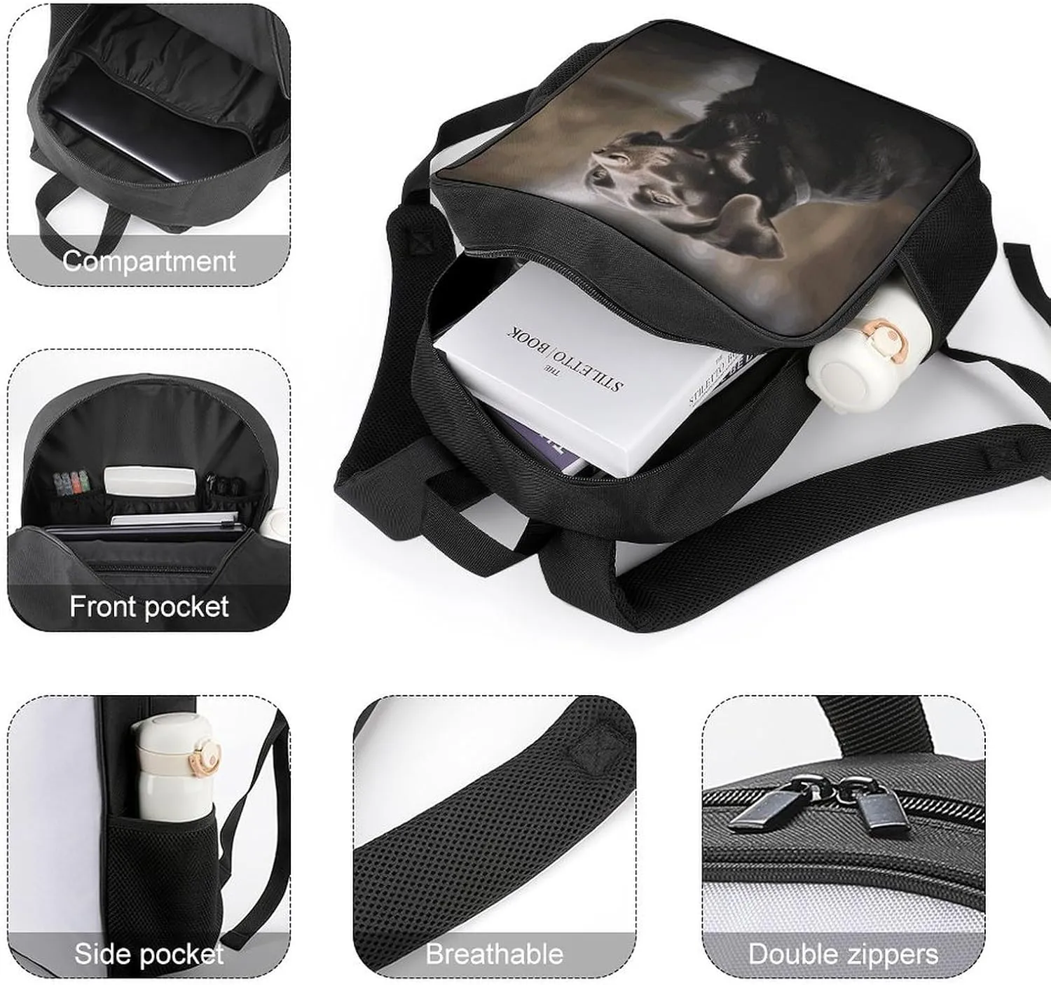 Lightweight Backpacks Cute Travel Bag Durable Labrador Retriever Printing Small Travel Backpack For Women & Men