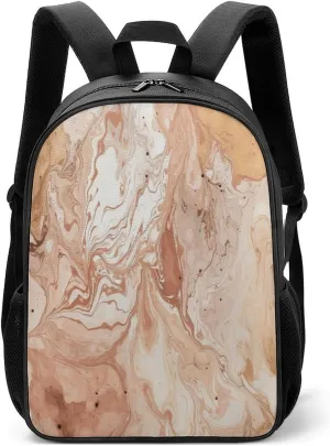 Lightweight Backpacks Cute Travel Bag Durable Light Peach And Brown Printing Small Travel Backpack For Women & Men