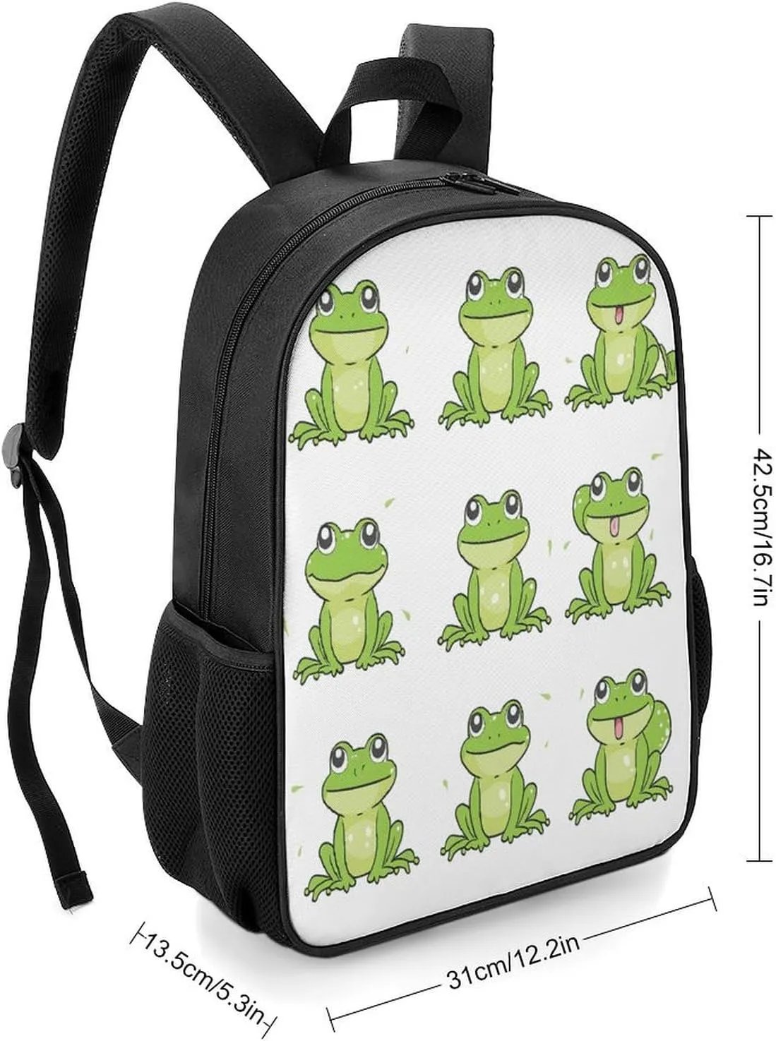 Lightweight Backpacks Cute Travel Bag Durable Little Green Frog Printing Small Travel Backpack For Women & Men
