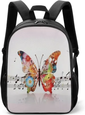 Lightweight Backpacks Cute Travel Bag Durable Music Butterfly Printing Small Travel Backpack For Women & Men