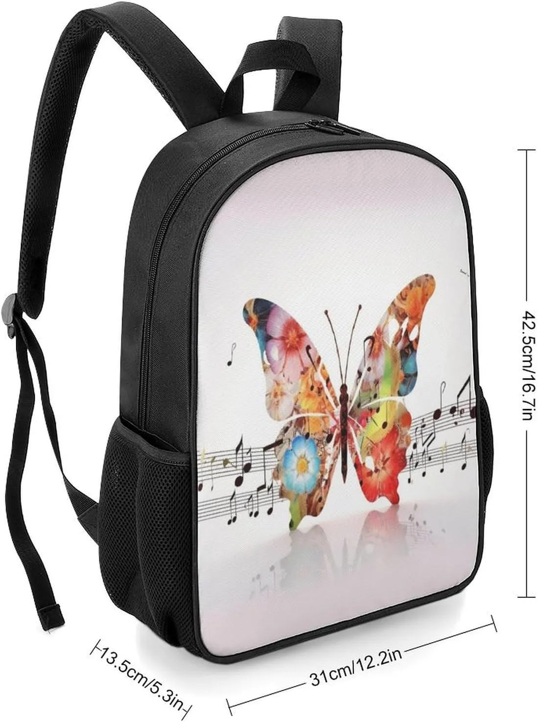 Lightweight Backpacks Cute Travel Bag Durable Music Butterfly Printing Small Travel Backpack For Women & Men