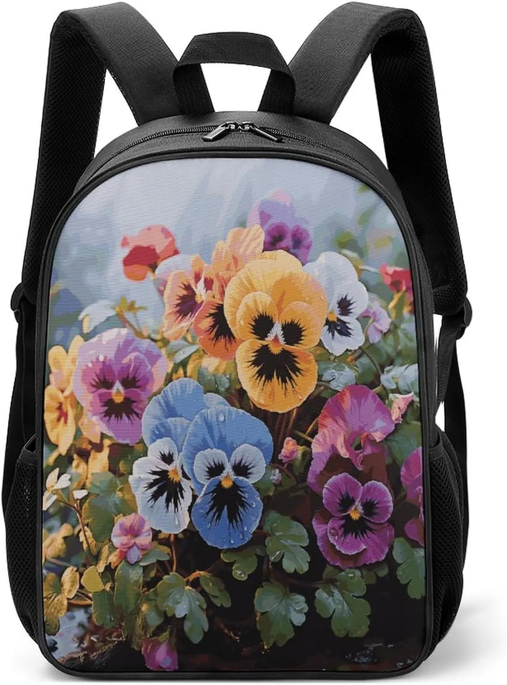 Lightweight Backpacks Cute Travel Bag Durable Pansy Flowers Printing Small Travel Backpack For Women & Men