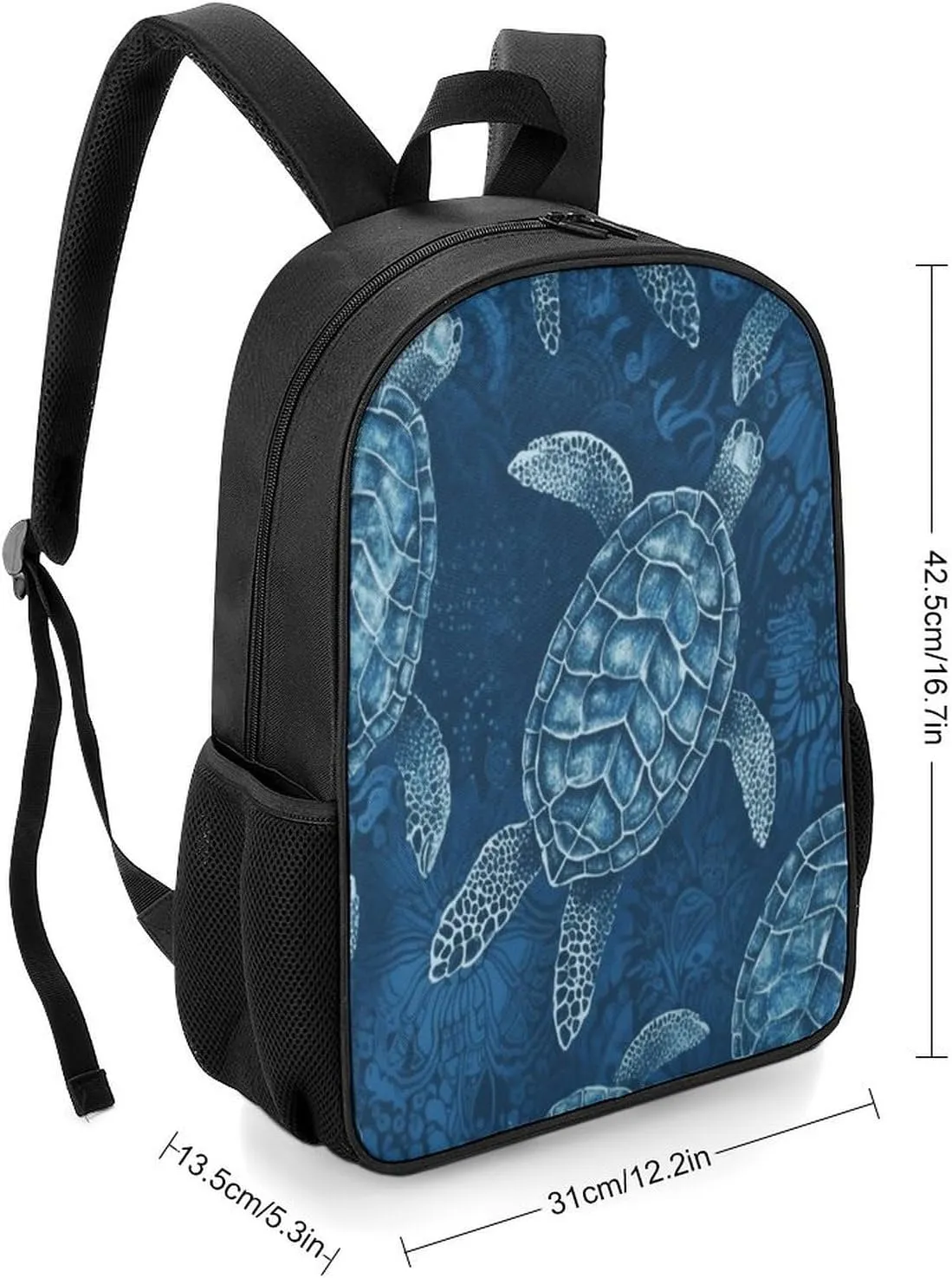 Lightweight Backpacks Cute Travel Bag Durable Sea Turtle Blue Printing Small Travel Backpack For Women & Men