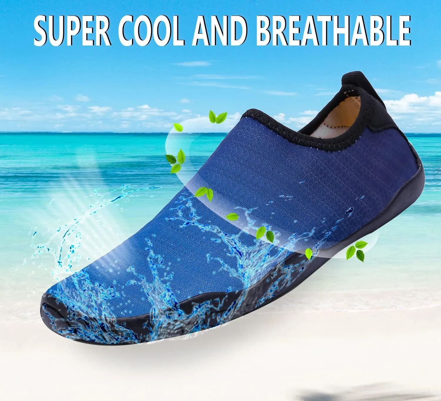 Lightweight Comfortable Water Shoes for Men Women Barefoot Quick Dry Aqua Shoes Outdoor Beach Shoes for Diving Walking Boating Swimming Surfing Yoga