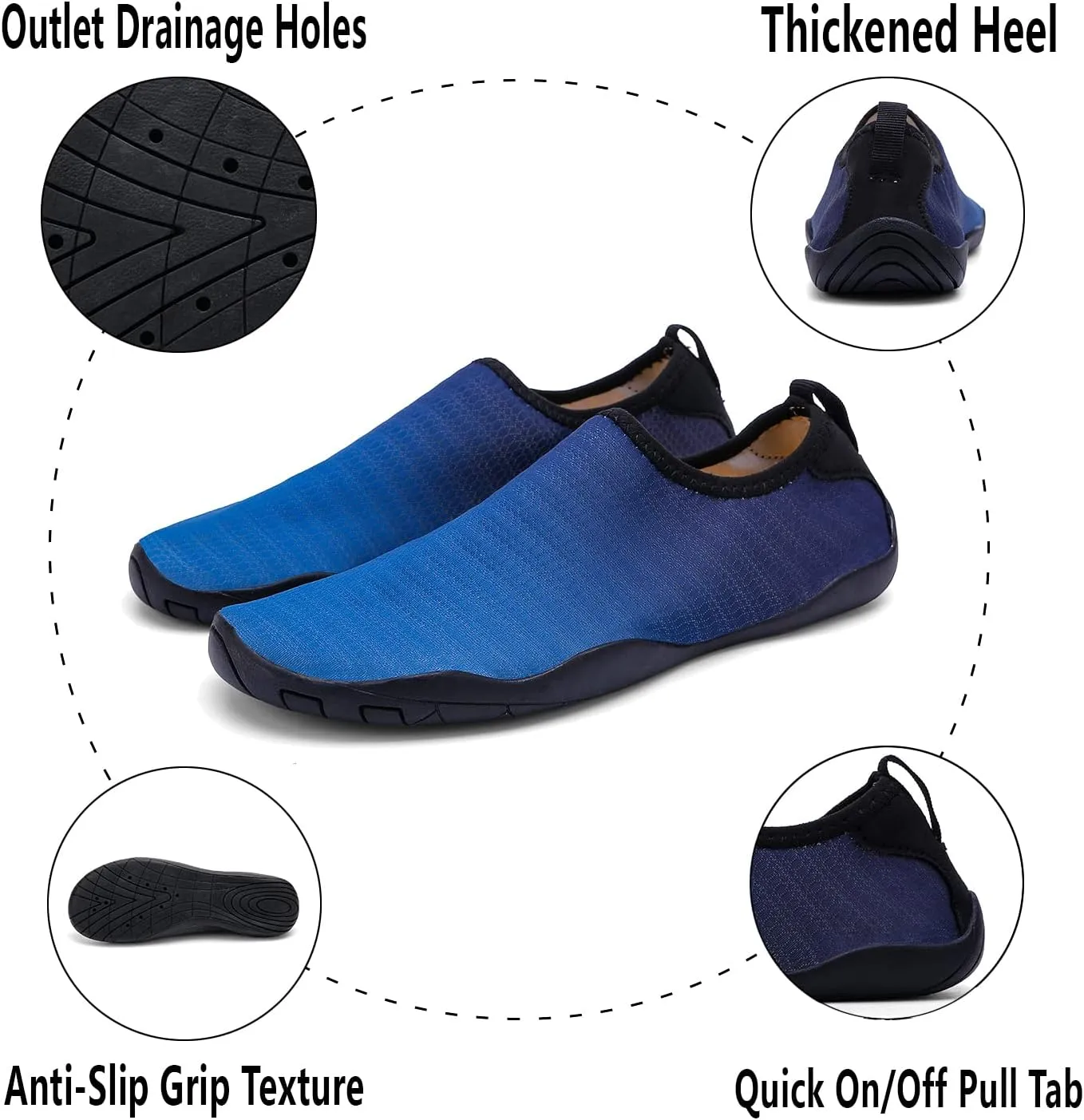 Lightweight Comfortable Water Shoes for Men Women Barefoot Quick Dry Aqua Shoes Outdoor Beach Shoes for Diving Walking Boating Swimming Surfing Yoga
