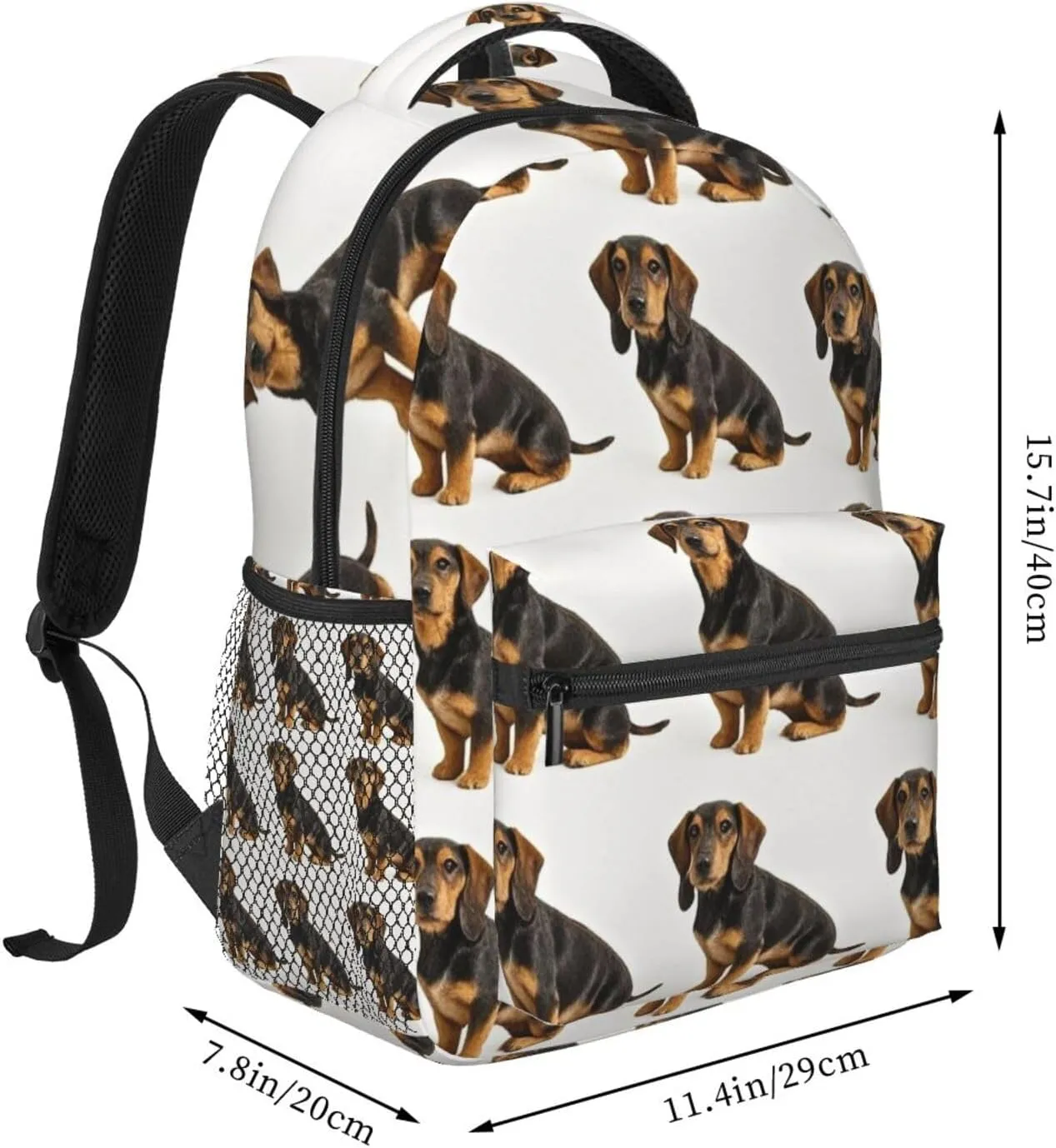 Lightweight Daypack Backpack for Trekking Work Running - Big Capacity Multipurpose Anti-Theft Bookbag, Crazy Pet Dog Art Business Computer Bag