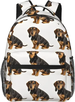 Lightweight Daypack Backpack for Trekking Work Running - Big Capacity Multipurpose Anti-Theft Bookbag, Crazy Pet Dog Art Business Computer Bag