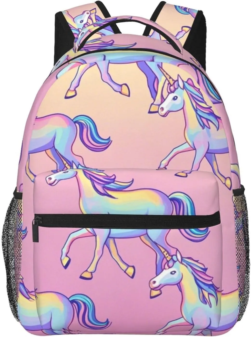 Lightweight Daypack Bookbag for Trekking Business Walking Cycling - Big Capacity Anti-Theft Multipurpose Carry On Bag, Cute Rainbow Unicorn Art Business Computer Bag