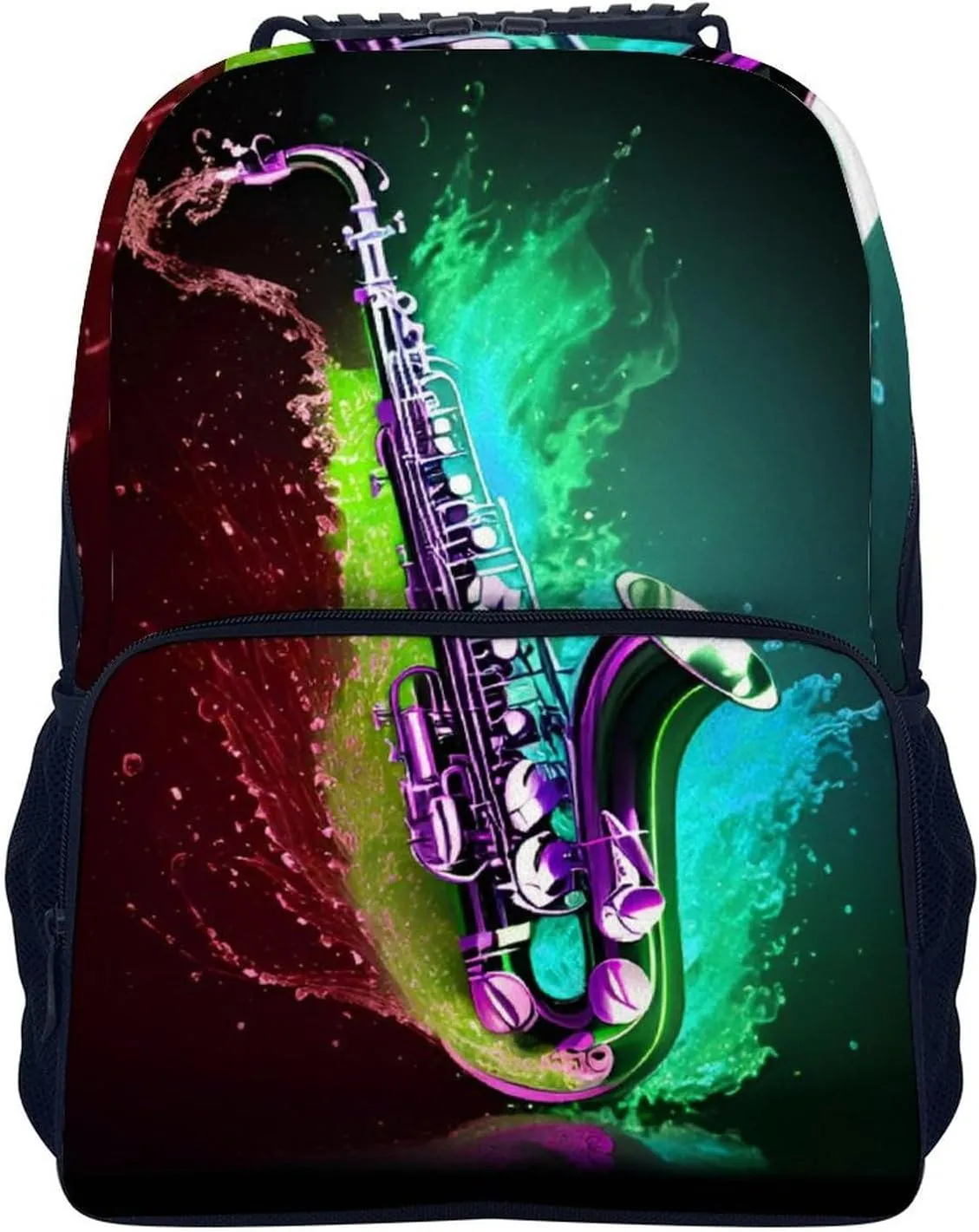 Lightweight Daypack for Camping Business Walking Cycling - Large Capacity Anti-Theft Multipurpose Bookbag, Saxophone In Fire And Water Art Gym Outdoor Hiking Backpack