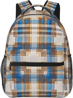 Lightweight Daypack for Camping Business Walking Cycling - Large Capacity Anti-Theft Multipurpose Bookbag, Scottish Tartan Plaid Art Gym Outdoor Hiking Backpack