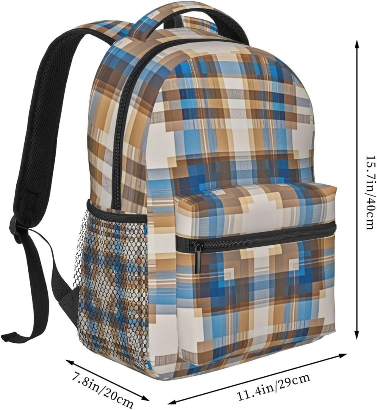 Lightweight Daypack for Camping Business Walking Cycling - Large Capacity Anti-Theft Multipurpose Bookbag, Scottish Tartan Plaid Art Gym Outdoor Hiking Backpack
